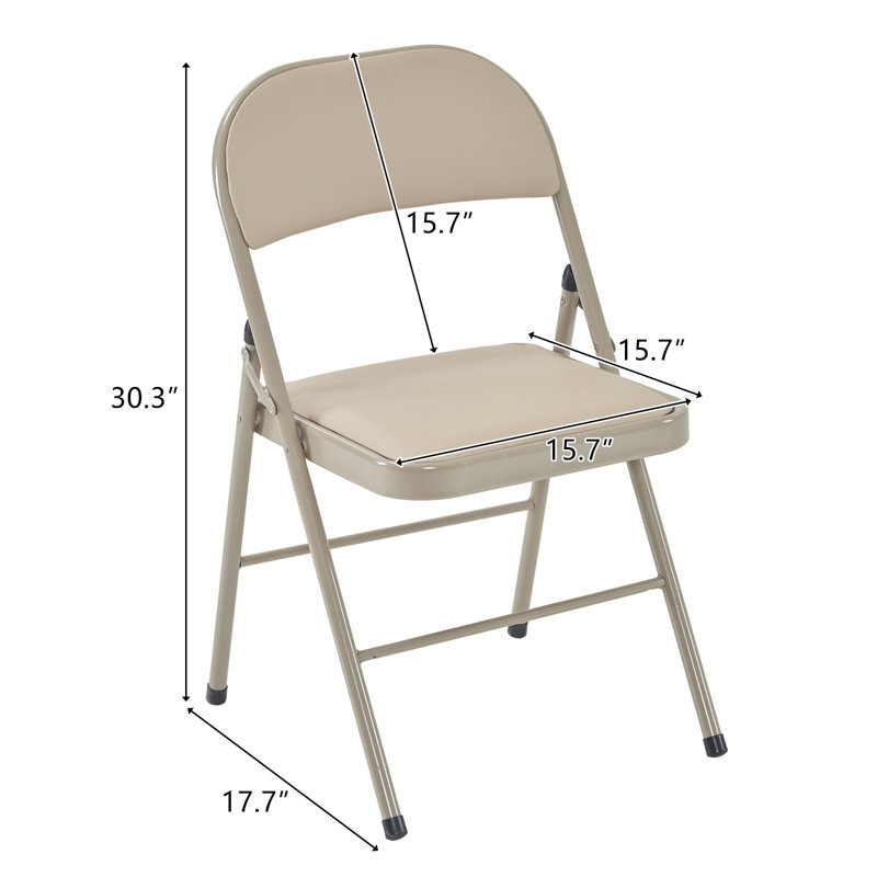 Ensemble de chaises pliantes rembourrées en vinyle Lewelling