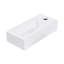 Lavabo de salle de bain en céramique blanche - fixation murale, 14,67 x 7,36 po, teinté, rectangulaire, trou de robinet offert, montage en pouce, blanc, fourni