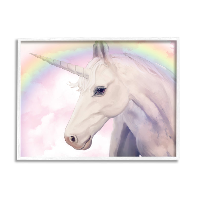 Illustration détaillée de la licorne en forme de corne de cheval, art texturé giclée par Ziwei Li