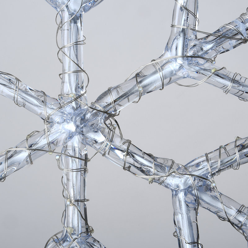 The Holiday Aisle® Diamond Tip Ice Crystal Snowflake Pair with LED Lights
