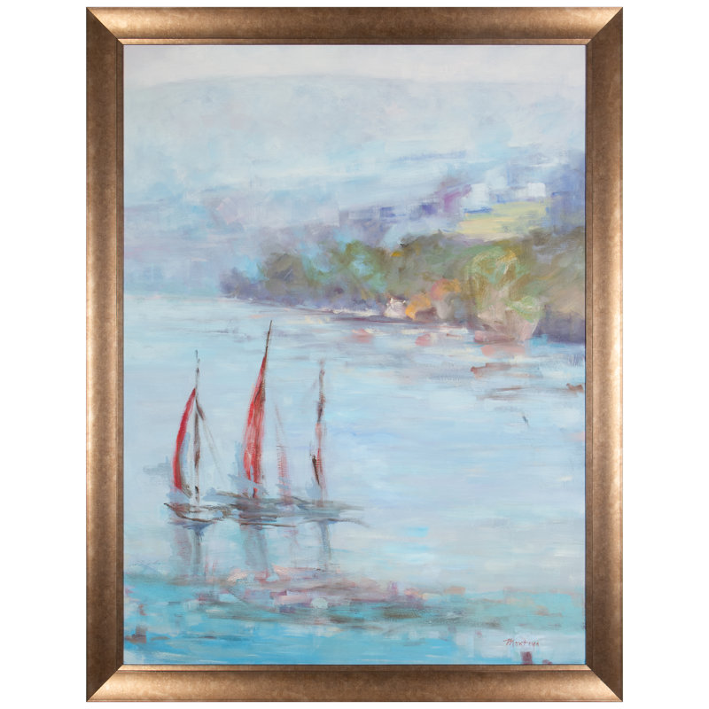 «Red Sail Day» par Montoya - peinture encadrée