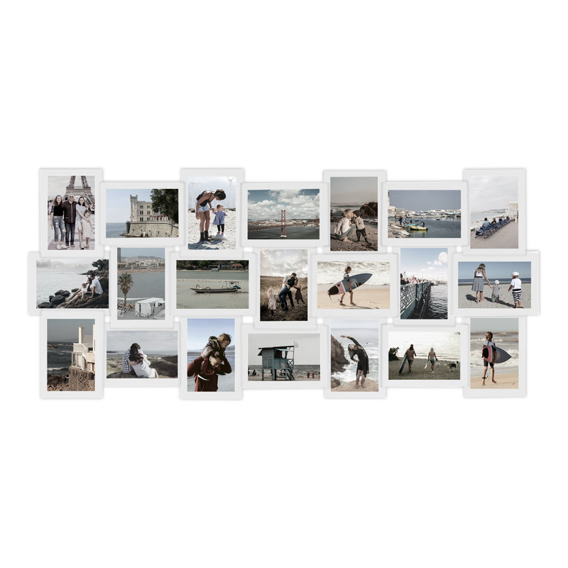Ensemble de 21 cadres photo muraux, Blanc