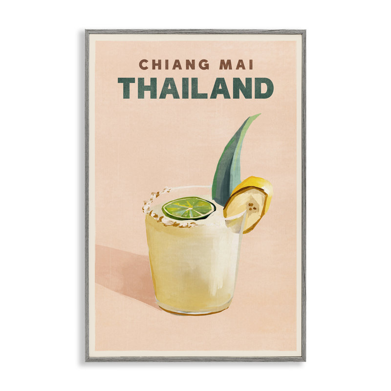 Art de giclée encadrée par le cocktail gingembre de Tchang Maï, Thailande bk-087, Estampe numérique Farmhouse