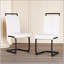 Chaises de salle à manger modernes en similicuir à haut dossier avec pieds en métal chromé en forme de C pour le confort et le style dans n'importe quelle pièce-48280408-48280411
