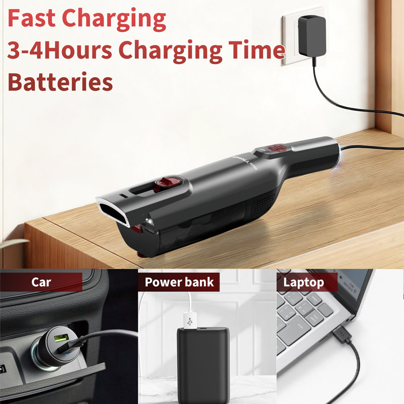WHALL Handheld Vacuum Cleaner, Lightweight Portable Car Vacuum Cleaner, Cordless Vacuum with Charging Dock, LED Light, Strong Suction for Office Home