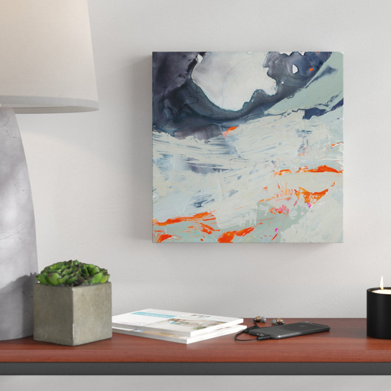 « polyphonic sea ii », peinture sur toile tendue, H 14 po x l 14 po x P 2 po
