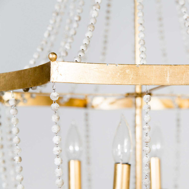Whitney 4 - Light Candle Style Empire Chandelier with Beaded Accents