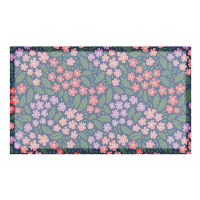 Non-Slip Floral Doormat