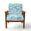 Chaise abstraite rembourrée - Fauteuil blanc Coastal Mist-2092340011