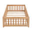 Lit de plancher avec porte, cadre de lit plateforme en bois massif avec clôture, adapté aux enfants, bois de pin-603029001-603029108