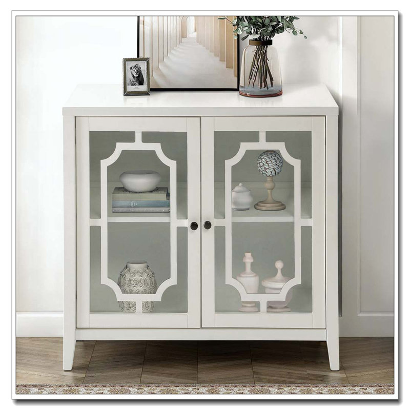 Console blanche avec 2 portes