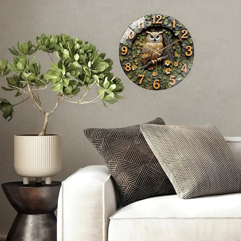 Horloge murale hibou