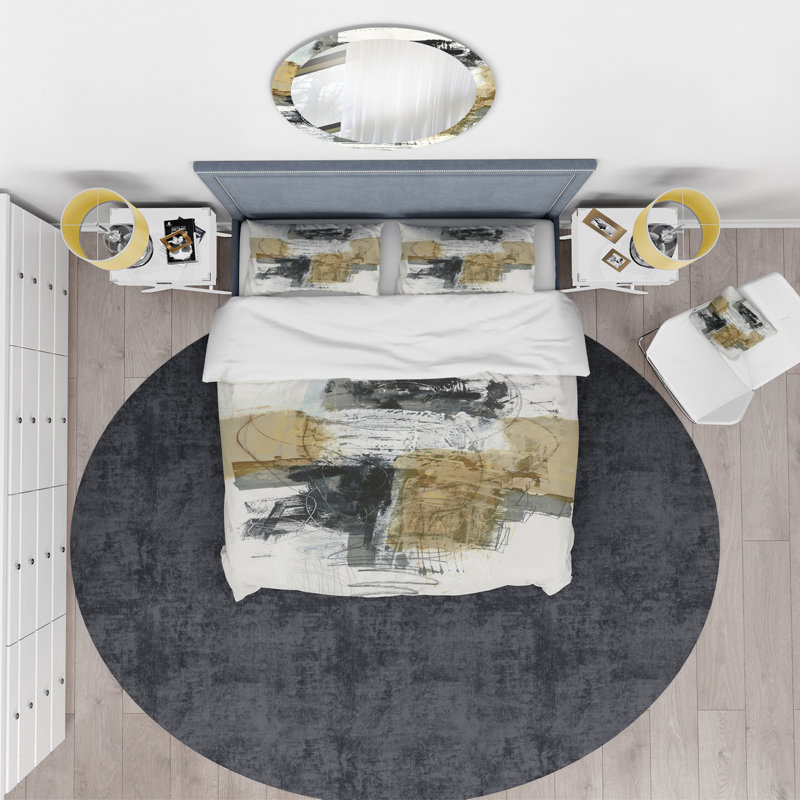 Glam Cream Dream II - Ensemble de housse de couette moderne et contemporain - Microfibre de polyester