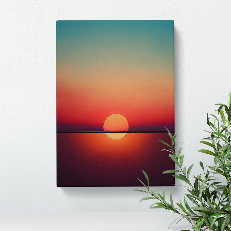 Blissful Sunset - Print, No Matte, 50cm H x 35cm W x 3cm D, Wrapped Canvas