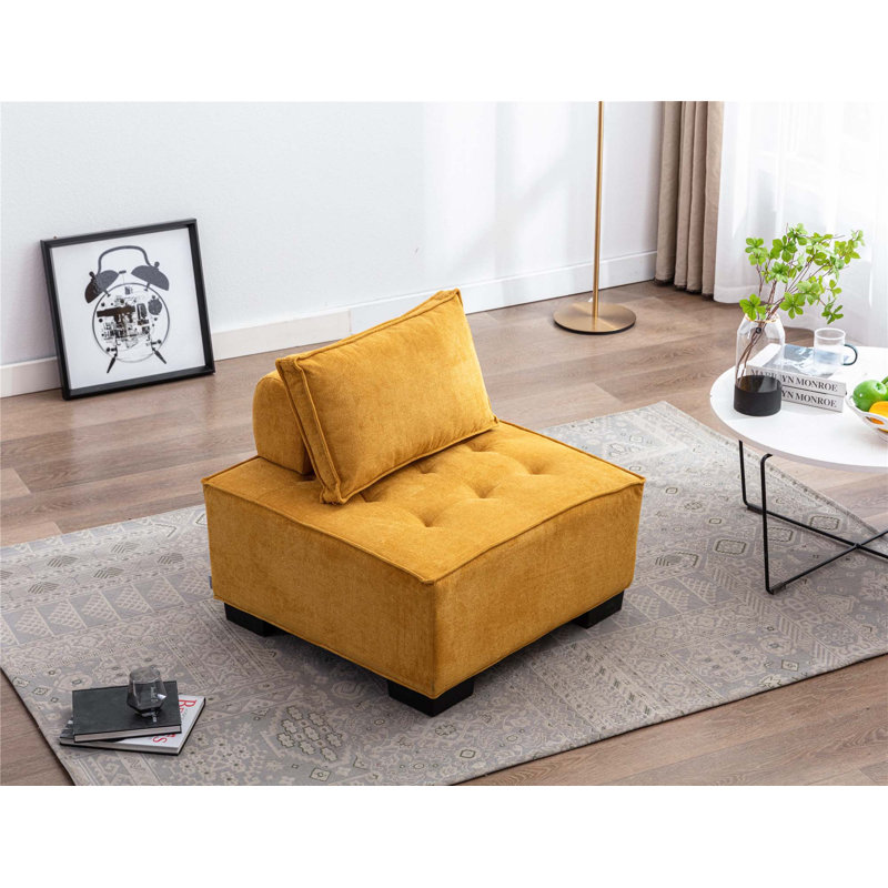 Repose-pieds de salon, Polyester jaune
