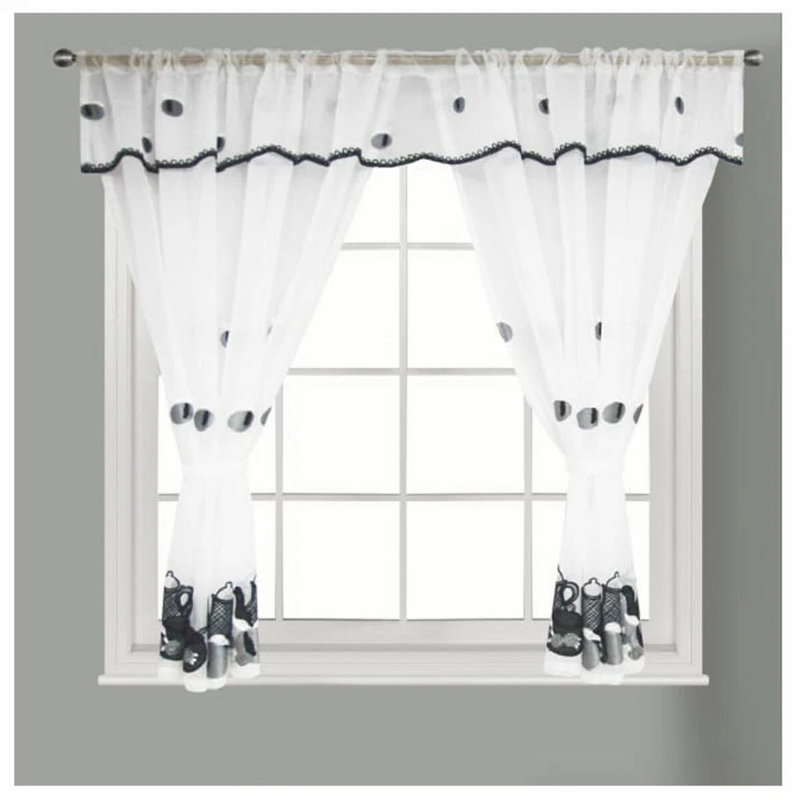 Windsor Kitchen Curtain 48, White, 48cm Width  x 42cm Drop