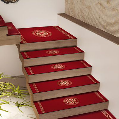 Tapis d'escalier antidérapant de style chinois moderne