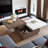 Sarisha Modern Square Coffee Table with Rotatable Top, Two Colors Matching and 1 Hidden Storage Space-1338814159