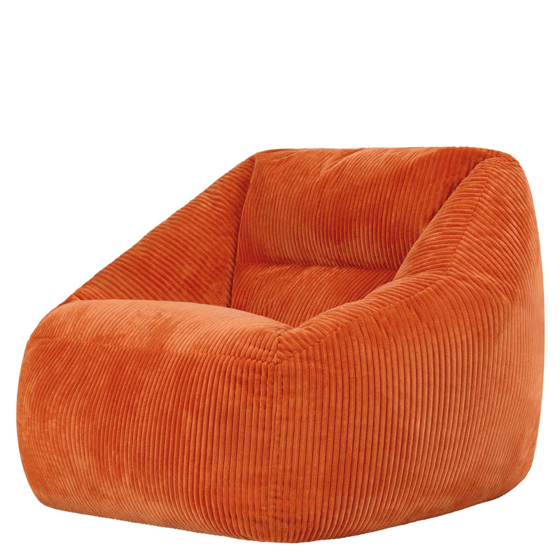 icon Natalia Corduroy Armchair Bean Bag, Charcoal Grey, Orange