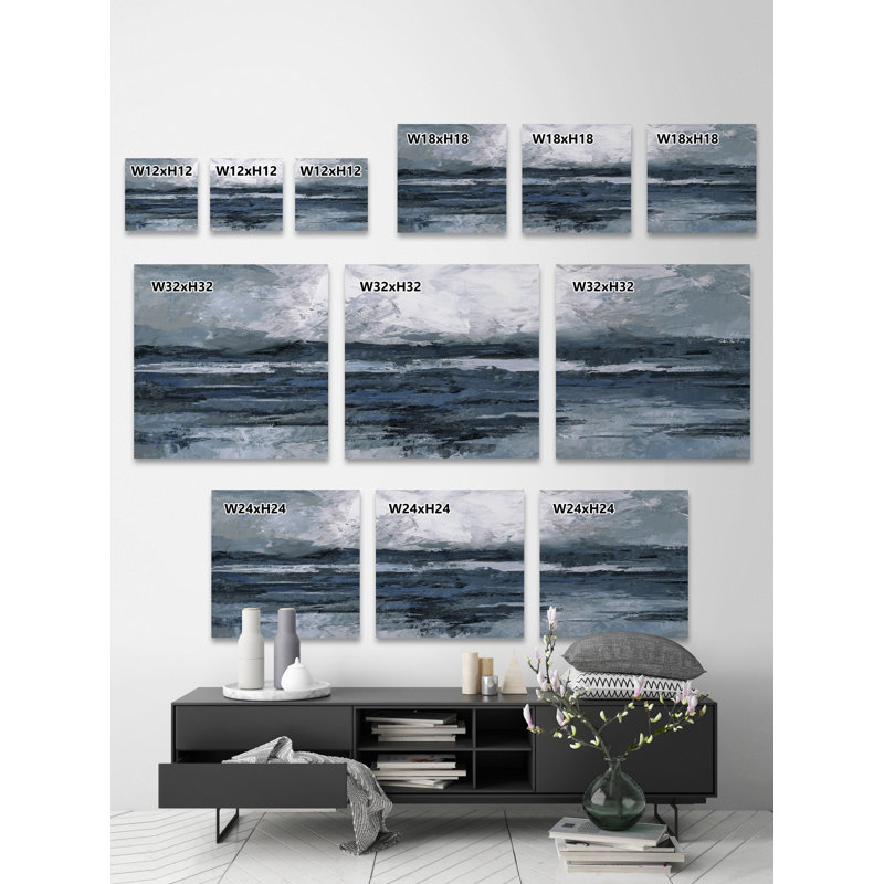 «Dark Vast Ocean II», image multi-pièces sur toile Parvez Taj, H 12 po x l 12 po x P 1,5 po