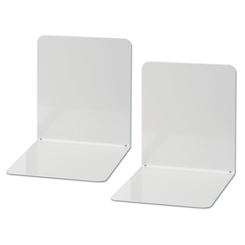 Modern & Contemporary Metal Non-Skid Bookend, Grey