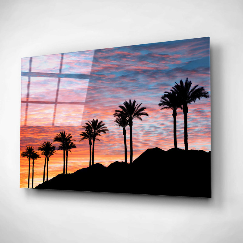 «Palm Tree Sunset» par Dennis Frates - impression sans cadre, H 16 po x l 24 po x P 0,2 po