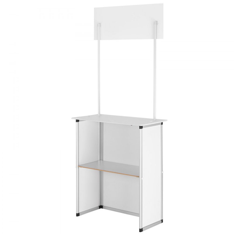 Promotion Counter Table, Portable Tradeshow Podium Table, 30.91" x 14.96" x 71.46"