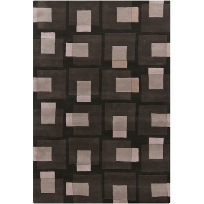 Tapis gris en laine touffeté à la main Stickel Performance