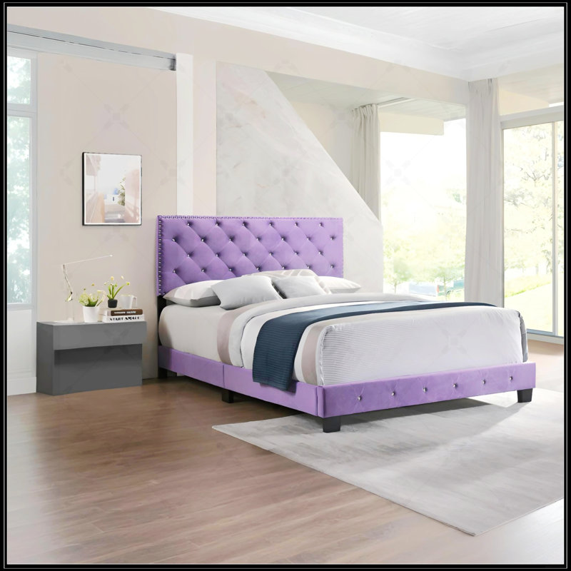 Queen Bed, Queen, Purple