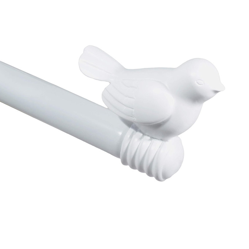 Tringle à rideaux simple réglable Kolb, 28 po à 48 po, blanc