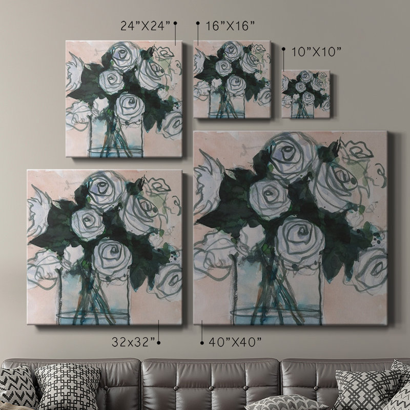 Floral Bunch II - Toile tendue avec châssis de qualité supérieure - prête à être accrochée