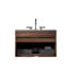 Meuble-lavabo mural noir et noyer de 30 po avec lavabo intégré en céramique avec trop-plein, grand meuble-lavabo flottant avec rangement pour salle de bain moderne, KD-1644111300-1644111306