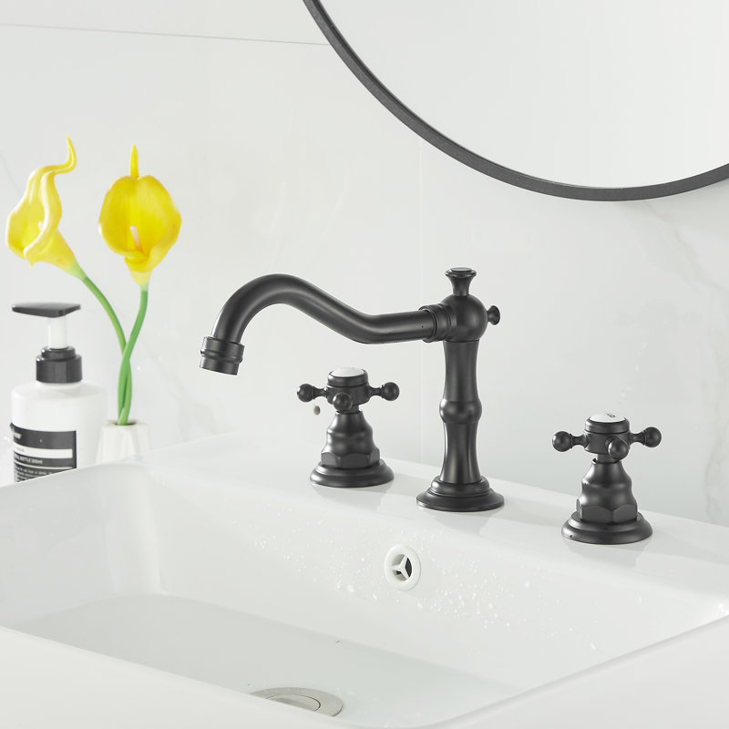Robinet de lavabo de salle de bain avec drain TC-16389-TG, Noir mat