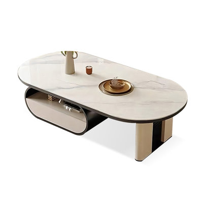 Picture color Solid + Manufactured Wood Oval Coffee Table