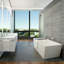 Cube 60'' L Freestanding Soaking Bathtub-474691471-474691184