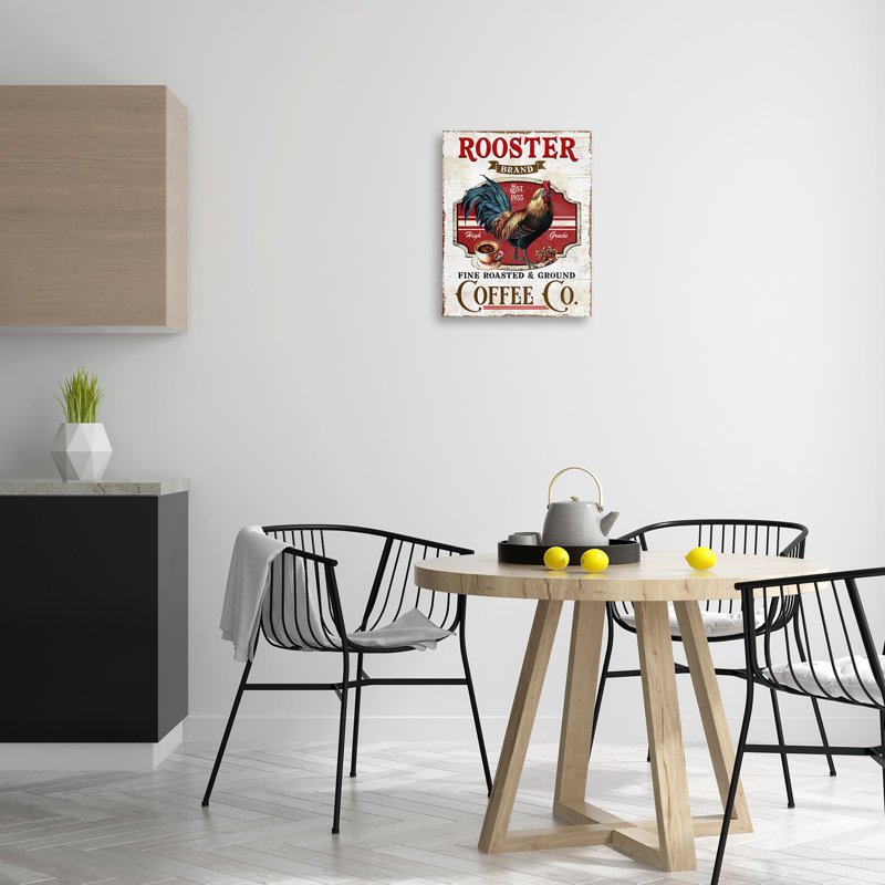 Art mural sur toile Rooster Brand Coffee Co par Creatif Belle bp-624_CN, H 20 po x l 16 po