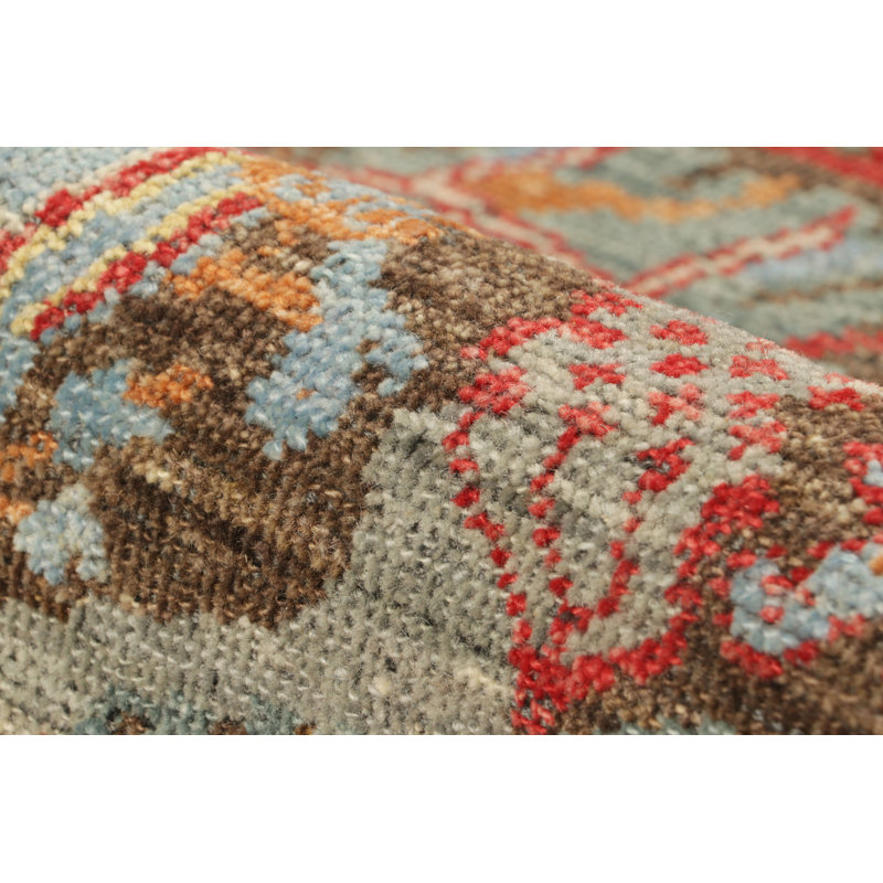Burano Handmade Kilim Wool Floral Area Rug, Square 4'