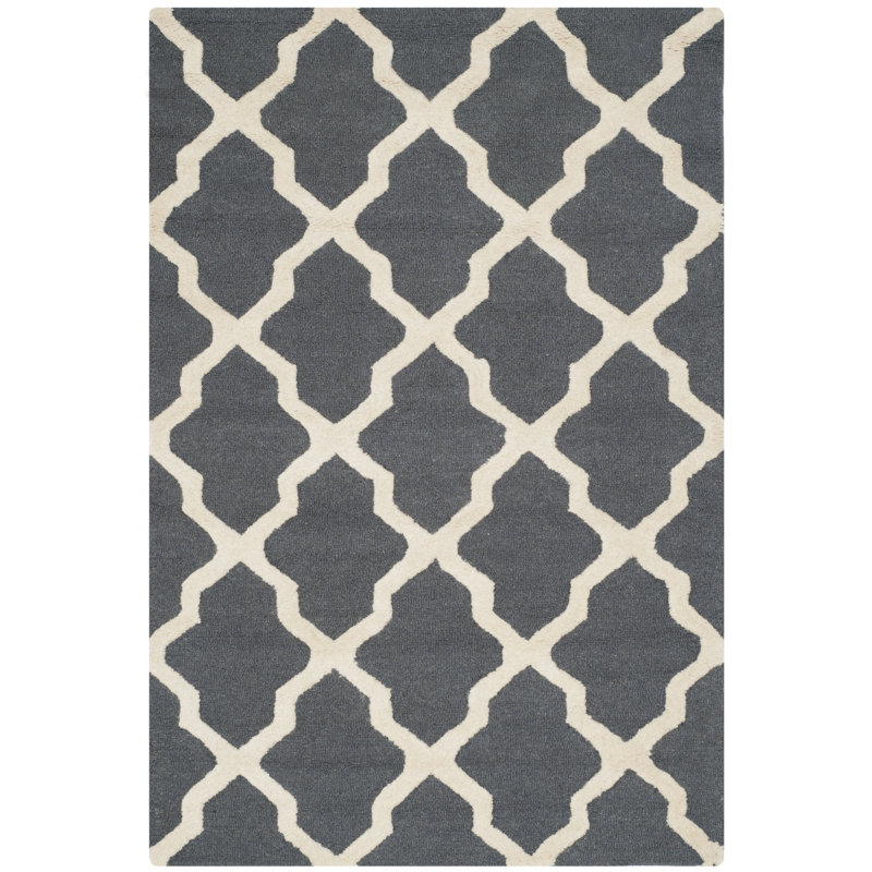 Darbonne Geometric Wool Hand Woven Area Rug, Rectangle 122 x 183 cm