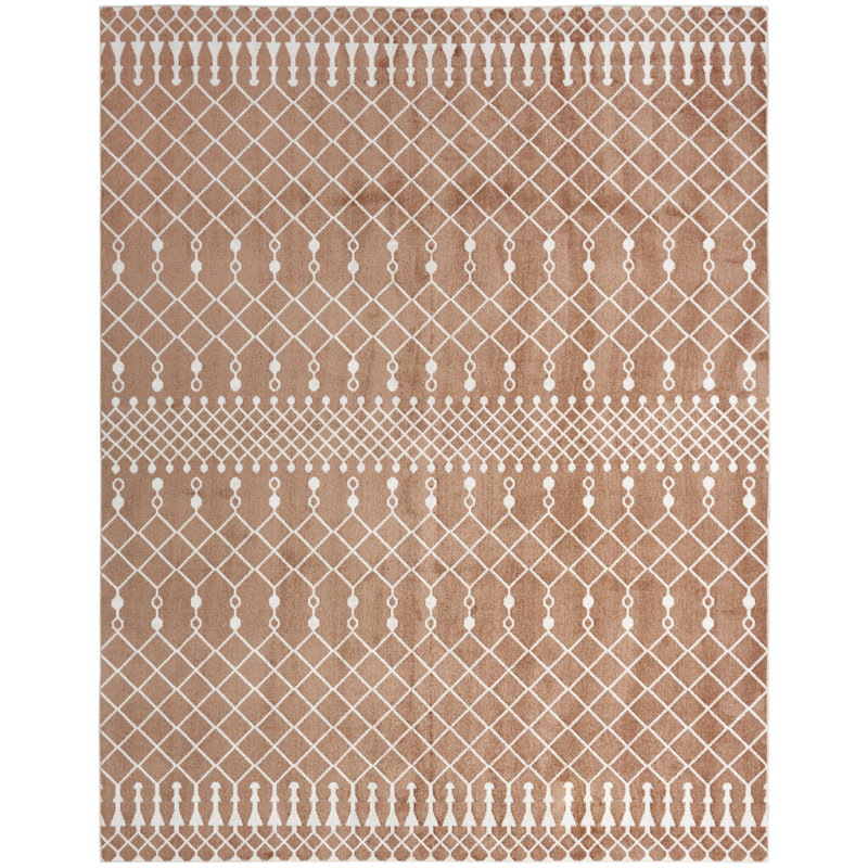 Dakota Fields Burrillville Machine Washable Copper Bohemian Indoor Rug, Rectangle 7'10" x 10'