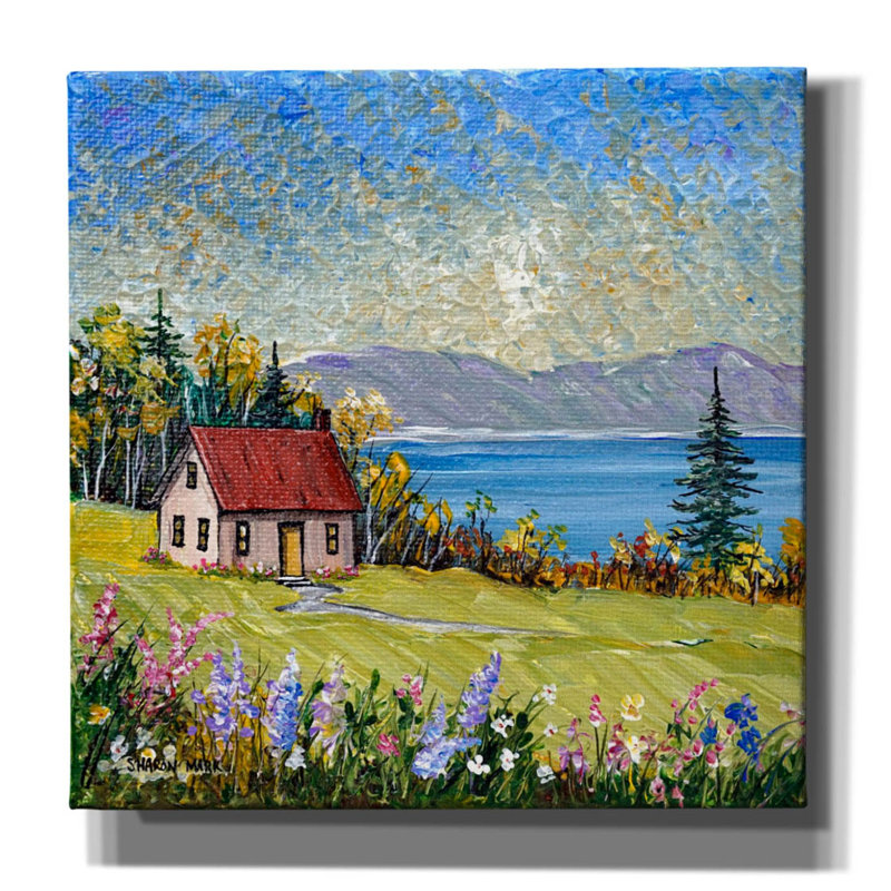 Little House By The Water On Canvas by Sharon Mark Print, H 12 po x l 12 po x P 0,75 po