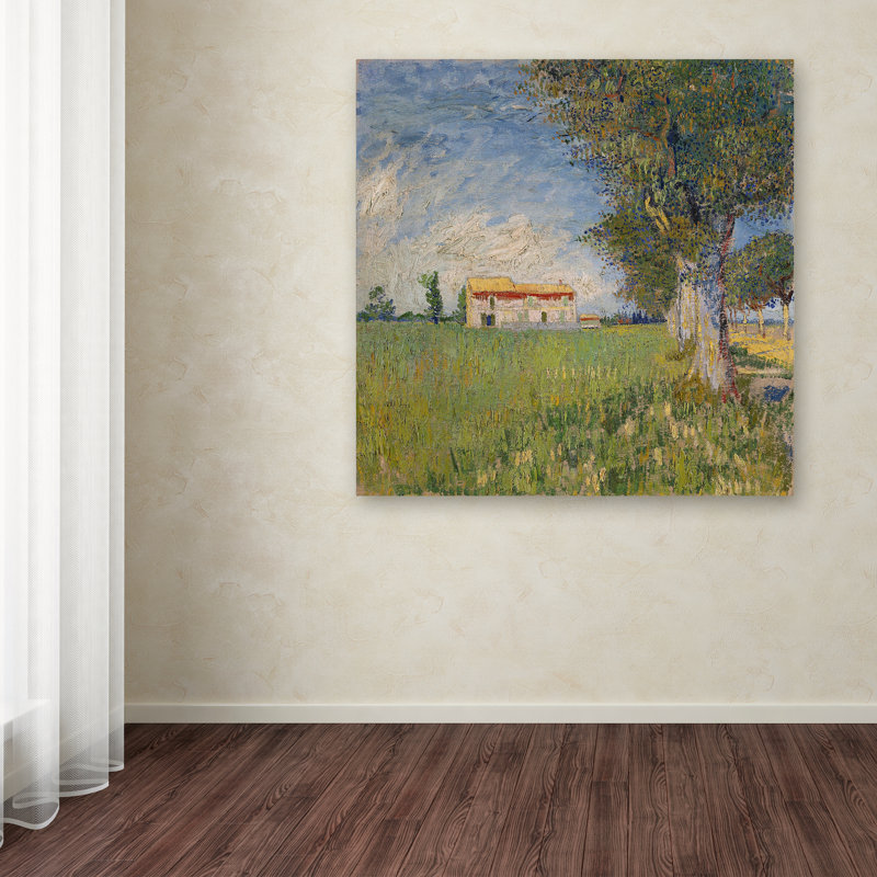 Vincent Van Gogh Farmhouse Landscape Canvas Art Print