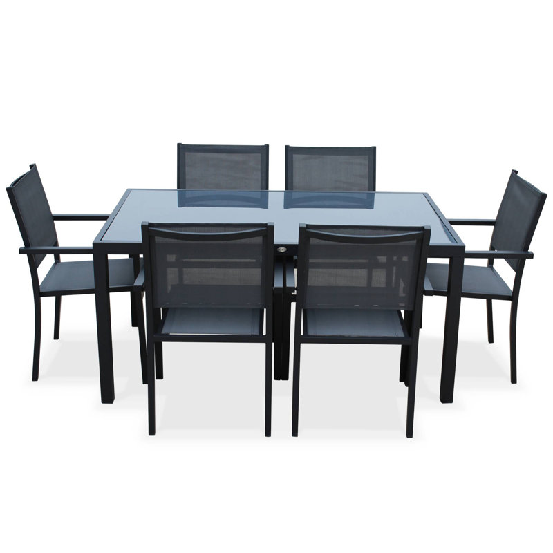 Ogden 6 Seater Dining Set, Grey/Anthracite
