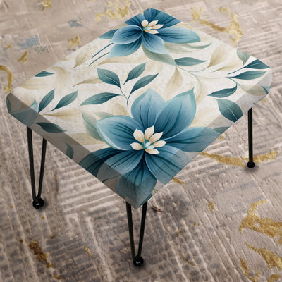 Tranquil Patterns - Floral Rectangle Ottoman