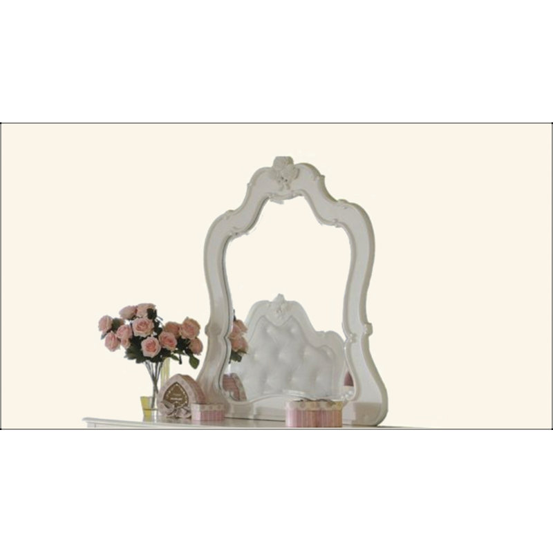 Miroir blanc perle