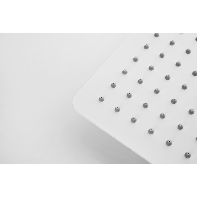 High Bathroom Shower Head With Water Saving And Self-Cleaning - Stainless Steel, 12X12 In, White Appealing, White