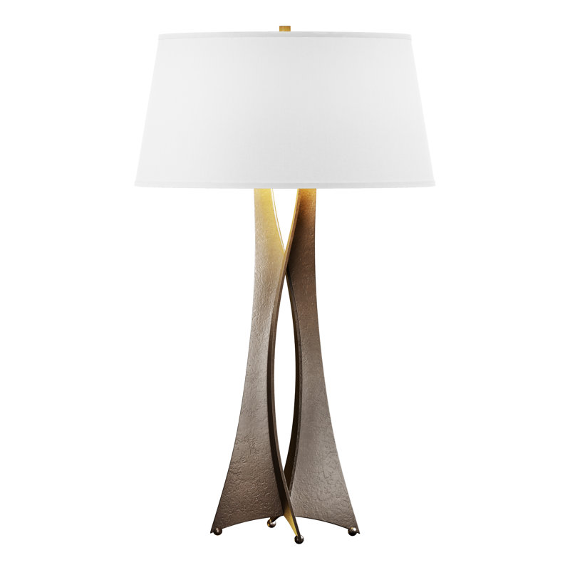 Moreau 33.4" Table Lamp, Natural Anna, Bronze