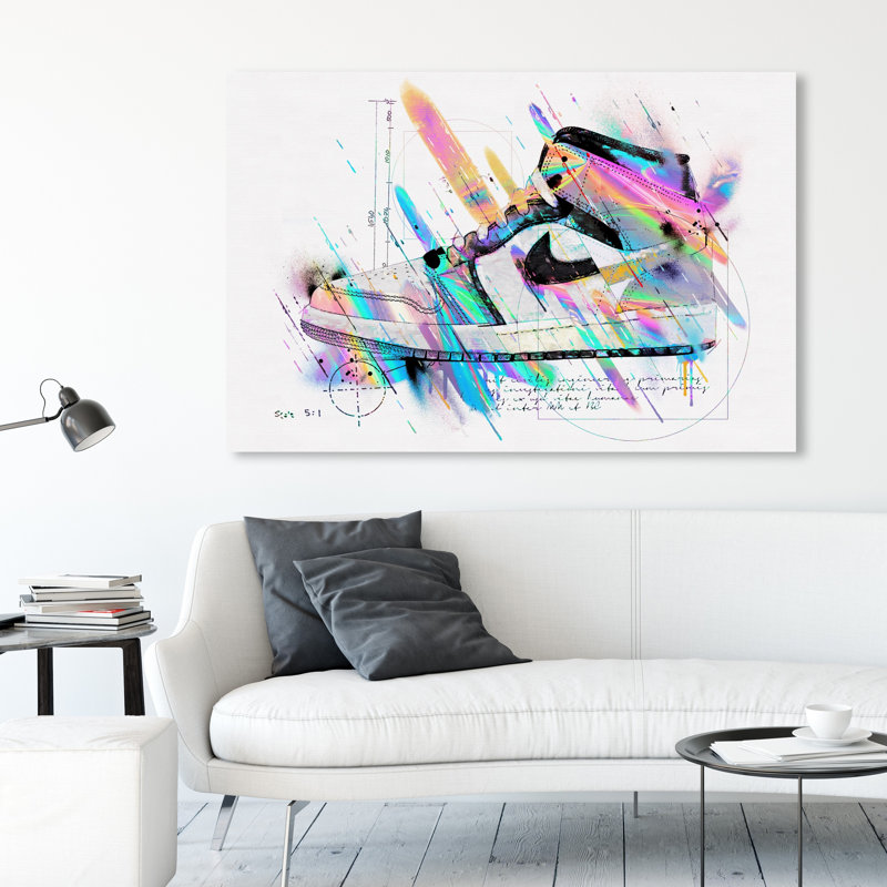 Tarique artistique Sneaker Holo sur toile, H 36 po x l 54 po x P 1,5 po