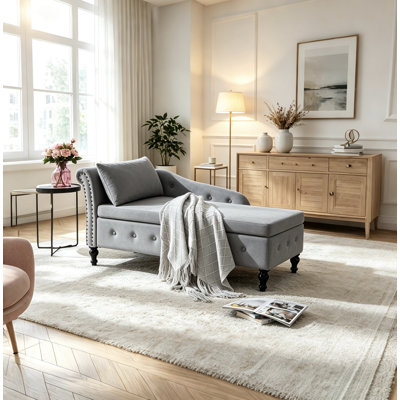 Eastham 58"L Velvet Storage Chaise Lounge