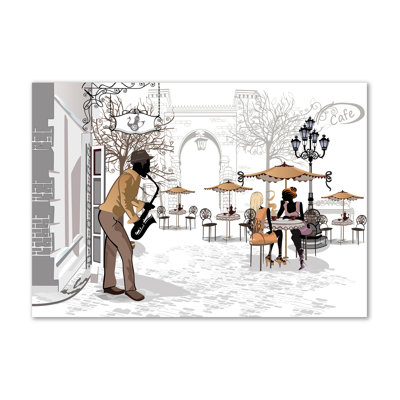 Street Musician - Wrapped Canvas Print
