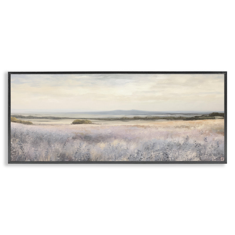 Art de giclée champêtre champêtre, design par Raymond Powers, H 10 po x l 24 po, Giclée encadrée noir minuit